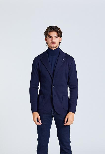 LARDINI Man Knit Jacket Blue